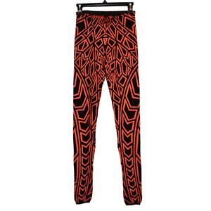 RVN S Thick Knit Leggings Orange Black Pattern Jacquard Pants Halloween Tight